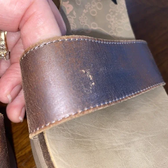 OTBT Sandals Womens 10 M Bushnell Casual Open Toe Wedge Slingback Brown-Neutral - Picture 12 of 13